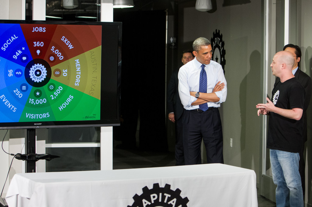 President Obama visits Capital Factory to learn about Austin Innovation.